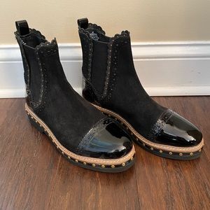 Free People Atlas Studded Black Nubuck Chelsea Boot New without Box size 7